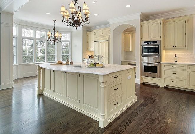 close-up view of textured laminate floors planks in White Settlement